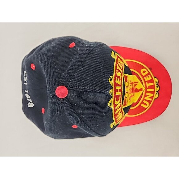 Manchester United Logo Hat Official Merchandise Adult Snapback Red & Black - Picture 5 of 8